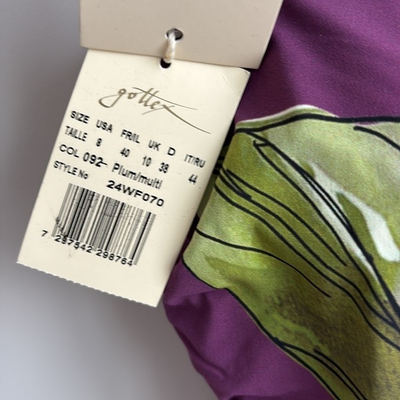 Gottex Bandeau One Piece Swimsuit Plum Size 8 NEW! - Picture 6 of 7